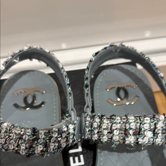 Chanel Blue Sequin Sandals brand new in box with dust bag size EUR 41 - Picture 5 of 10